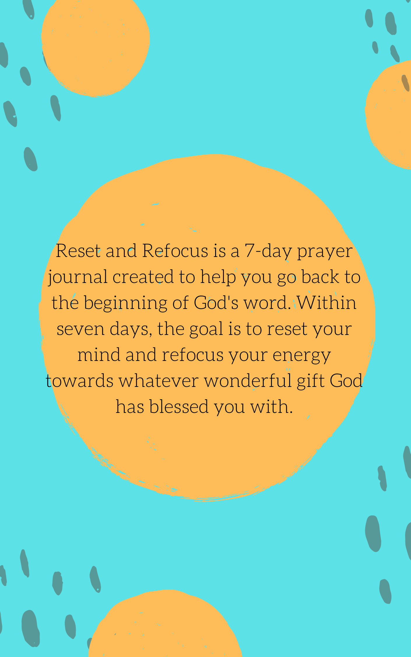 Reset and Refocus: A 7-Day Prayer Journal